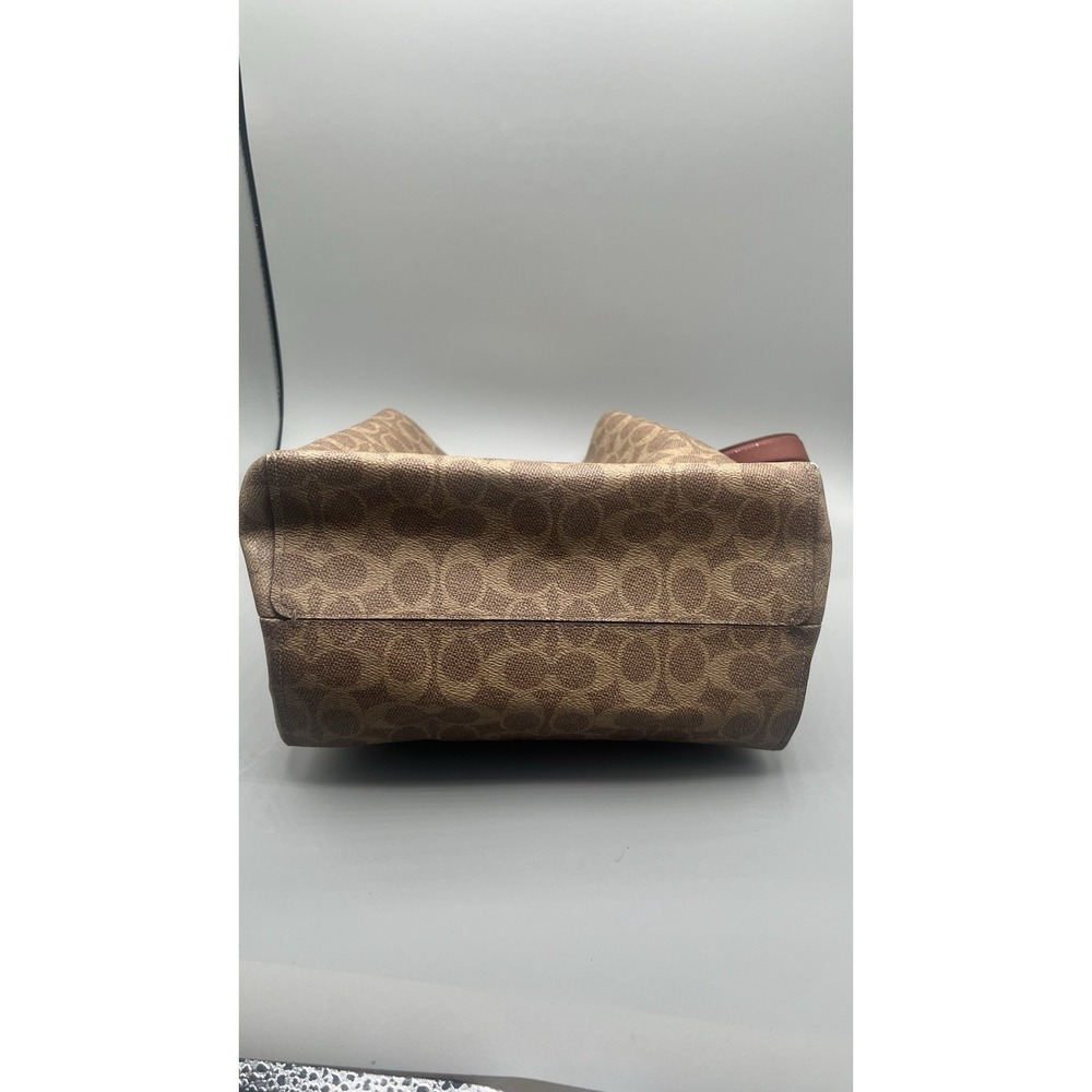 COACH Willow Bucket Bag Signature  Brown Canvas Turn-Lock 10x10x6 Authentic Cert - Picture 10 of 16